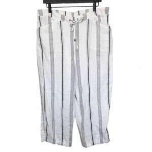 Chico's Black and White Striped Wide Leg Pants